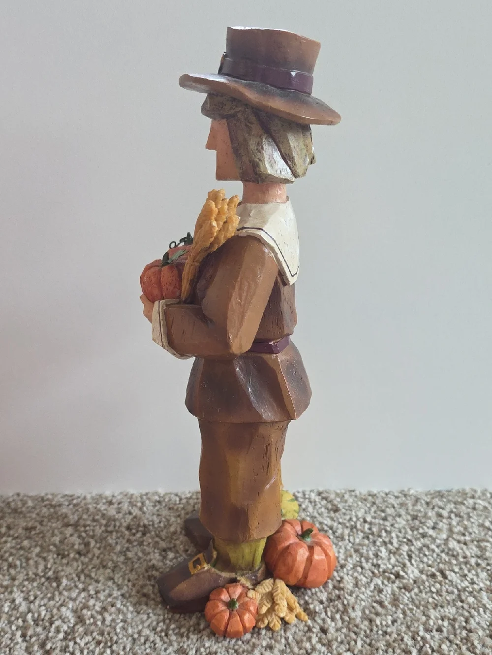 Vintage Set of 2 Pacific Rim Cubist THANKSGIVING Pilgrim Man Woman 11”